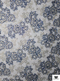 French Floral Shimmer Lace with Metallic Cording - Electric Blue / Gold