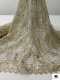 French Metallic Lace with Pearls - Gold / Silver