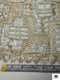 French Metallic Lace with Pearls - Gold / Silver