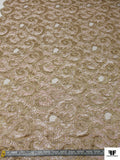 French Paisley Metallic Lace with Pearls and Cording - Gold / Ballet Pink