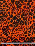 Italian Cheetah Printed French Terry Knit - Orange / Black / Brown