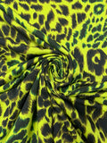 Italian Cheetah Printed French Terry Knit - Wasabi Lime / Black / Olive