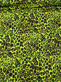 Italian Cheetah Printed French Terry Knit - Wasabi Lime / Black / Olive