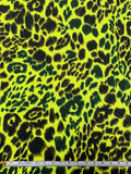 Italian Cheetah Printed French Terry Knit - Wasabi Lime / Black / Olive