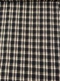 Italian Plaid Printed Jersey Knit - Black / Ivory / Taupe