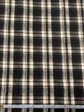 Italian Plaid Printed Jersey Knit - Black / Ivory / Taupe