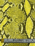 Italian Snakeskin Printed Tricot Knit - Yellow / Olive Green