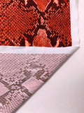 Italian Snakeskin Printed Tricot Knit - Vermilion / Brick Red / Black