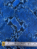 Italian Snakeskin Printed Tricot Knit - Blue / Navy