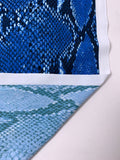 Italian Snakeskin Printed Tricot Knit - Blue / Navy