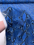 Italian Snakeskin Printed Tricot Knit - Blue / Navy