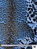 Italian Animal Pattern and Pixel-Dotted Printed Tricot Knit - Blue / Black / Army Green