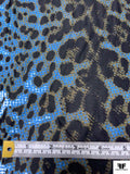 Italian Animal Pattern and Pixel-Dotted Printed Tricot Knit - Blue / Black / Army Green