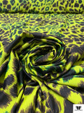 Italian Cheetah Printed Tricot Knit - Shrek Green / Green / Black