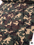 Italian Camouflage R13 Printed Tricot Knit - Desert Tan / Army Green / Black / Brown