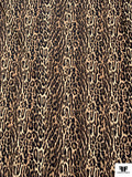 Italian Wild Cat Printed Tricot Knit - Tan / Beige / Black