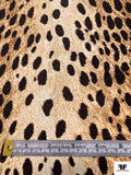 Italian Wild Cat Printed Tricot Knit - Golden Brown / Black / White