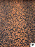 Italian Wild Cat Printed Cotton Twill - Copper Brown / Black