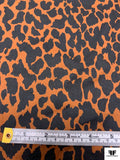 Italian Wild Cat Printed Cotton Twill - Copper Brown / Black