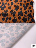 Italian Wild Cat Printed Cotton Twill - Copper Brown / Black