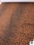 Italian Wild Cat Printed Cotton Twill - Copper Brown / Black