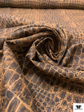 Italian Crocodile Printed Cotton Twill - Browns / Light Peach