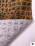 Italian Crocodile Printed Cotton Twill - Browns / Light Peach