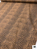 Italian Crocodile Printed Cotton Twill - Browns / Light Peach