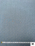 Italian Swiss Dot Twill Cotton Chambray - Denim Blue / Orange