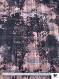 Italian Smoky Plaid Printed Cotton Double Gauze - Dusty Purple / Dusty Pink / Black