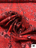 Italian Snakeskin Printed Cotton Shirting - Red / Black / White