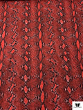 Italian Snakeskin Printed Cotton Shirting - Red / Black / White