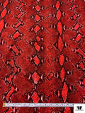 Italian Snakeskin Printed Cotton Shirting - Red / Black / White