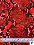 Italian Snakeskin Printed Cotton Shirting - Red / Black / White