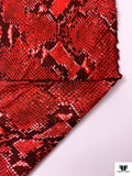 Italian Snakeskin Printed Cotton Shirting - Red / Black / White