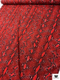 Italian Snakeskin Printed Cotton Shirting - Red / Black / White