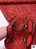 Italian Snakeskin Printed Cotton Shirting - Red / Black / White