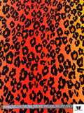 Italian Cheetah Printed Viscose Challis - Orange / Marigold / Black