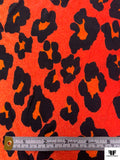 Italian Cheetah Printed Viscose Challis - Orange / Marigold / Black