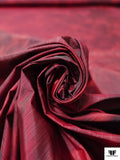 Italian Ruffo Coli Foggy Floral Warp Printed Polyester Taffeta - Cranberry