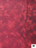 Italian Ruffo Coli Foggy Floral Warp Printed Polyester Taffeta - Cranberry