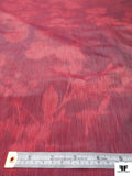 Italian Ruffo Coli Foggy Floral Warp Printed Polyester Taffeta - Cranberry