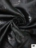 Italian Floral Stiff Metallic Brocade - Black