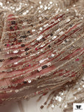 Fine Tulle with Beads and Sequins - Champagne Beige