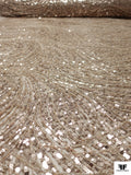 Fine Tulle with Beads and Sequins - Champagne Beige