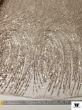 Fine Tulle with Beads and Sequins - Champagne Beige