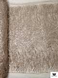 Fine Tulle with Beads and Sequins - Champagne Beige