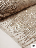 Fine Tulle with Beads and Sequins - Champagne Beige