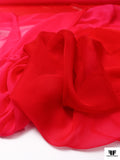 Italian Ruffo Coli Ombré Printed Chiffon - Hot Coral / Hot Pink