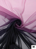 Italian Ruffo Coli Ombré Printed Chiffon - Dark Purple / Pink